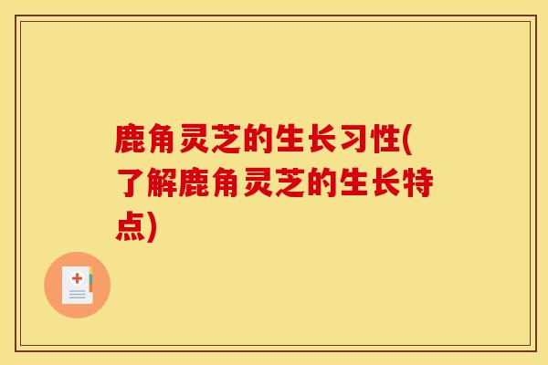 鹿角灵芝的生长习性(了解鹿角灵芝的生长特点) 鹿角灵芝的生长习性(了解鹿角灵芝的生长特点)