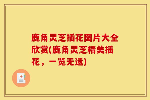 鹿角灵芝插花图片大全欣赏(鹿角灵芝精美插花，一览无遗)