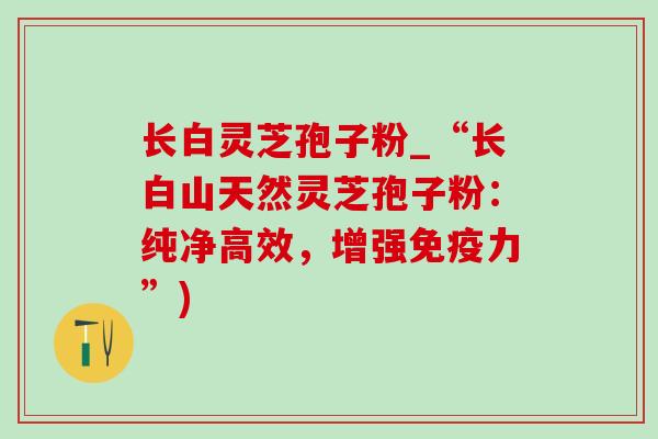 长白灵芝孢子粉_“长白山天然灵芝孢子粉:纯净高效,增强免疫力”) 长白灵芝孢子粉_“长白山天然灵芝孢子粉:纯净高效,增强免疫力”)