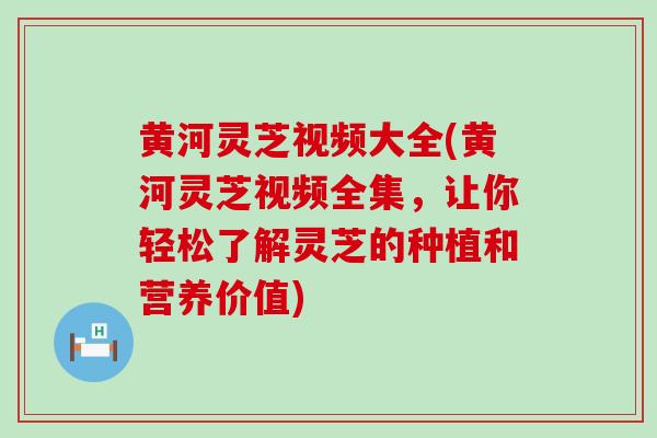 黄河灵芝视频大全(黄河灵芝视频全集,让你轻松了解灵芝的种植和营养价值) 黄河灵芝视频大全(黄河灵芝视频全集,让你轻松了解灵芝的种植和营养价值)