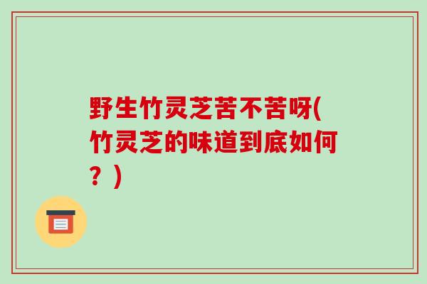 野生竹灵芝苦不苦呀(竹灵芝的味道到底如何？)