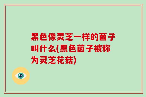 黑色像灵芝一样的菌子叫什么(黑色菌子被称为灵芝花菇)