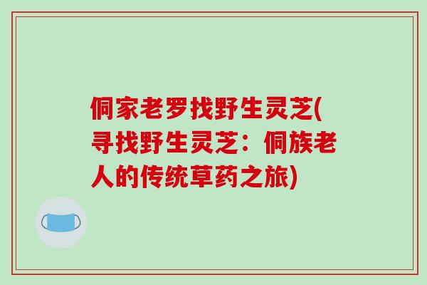 侗家老罗找野生灵芝(寻找野生灵芝:侗族老人的传统草药之旅) 侗家老罗找野生灵芝(寻找野生灵芝:侗族老人的传统草药之旅)