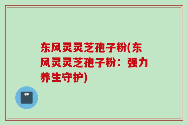 东风灵灵芝孢子粉(东风灵灵芝孢子粉:强力养生守护) 东风灵灵芝孢子粉(东风灵灵芝孢子粉:强力养生守护)