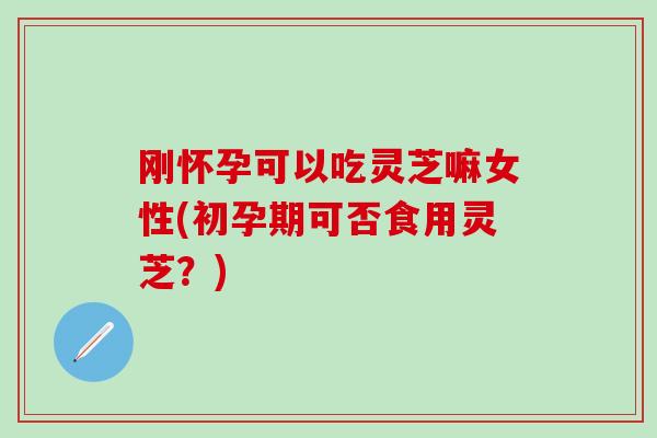 刚怀孕可以吃灵芝嘛女性(初孕期可否食用灵芝？)