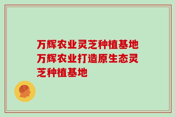 万辉农业灵芝种植基地万辉农业打造原生态灵芝种植基地 万辉农业灵芝种植基地万辉农业打造原生态灵芝种植基地