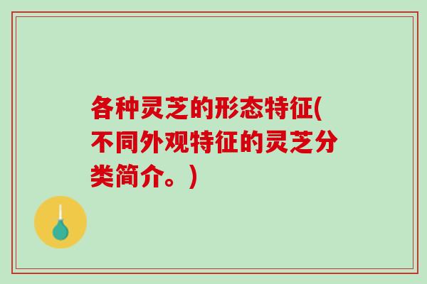 各种灵芝的形态特征(不同外观特征的灵芝分类简介。)