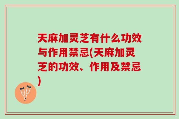 天麻加灵芝有什么功效与作用禁忌(天麻加灵芝的功效、作用及禁忌) 天麻加灵芝有什么功效与作用禁忌(天麻加灵芝的功效、作用及禁忌)