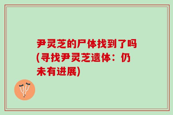 尹灵芝的尸体找到了吗(寻找尹灵芝遗体：仍未有进展)