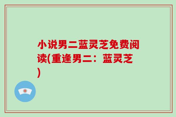 小说男二蓝灵芝免费阅读(重逢男二：蓝灵芝)