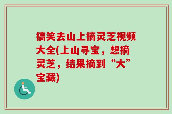 搞笑去山上摘灵芝视频大全(上山寻宝,想摘灵芝,结果摘到“大”宝藏) 搞笑去山上摘灵芝视频大全(上山寻宝,想摘灵芝,结果摘到“大”宝藏)