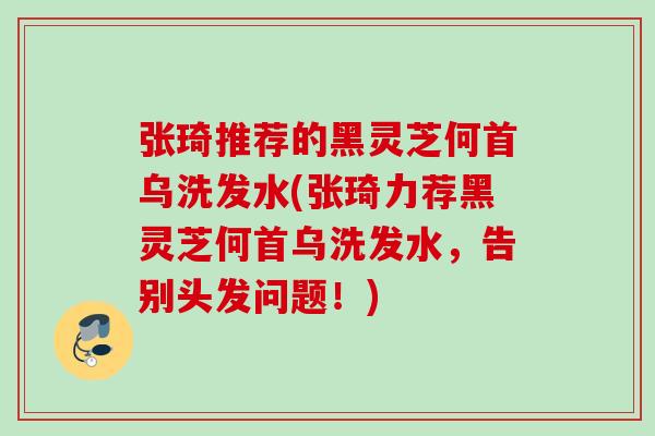 张琦推荐的黑灵芝何首乌洗发水(张琦力荐黑灵芝何首乌洗发水,告别头发问题!) 张琦推荐的黑灵芝何首乌洗发水(张琦力荐黑灵芝何首乌洗发水,告别头发问题!)