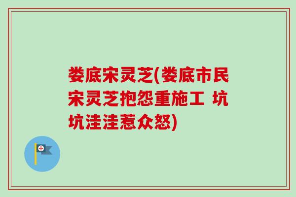 娄底宋灵芝(娄底市民宋灵芝抱怨重施工 坑坑洼洼惹众怒) 娄底宋灵芝(娄底市民宋灵芝抱怨重施工 坑坑洼洼惹众怒)