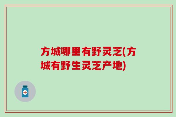 方城哪里有野灵芝(方城有野生灵芝产地) 方城哪里有野灵芝(方城有野生灵芝产地)