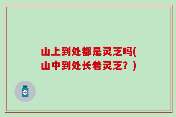 山上到处都是灵芝吗(山中到处长着灵芝?) 山上到处都是灵芝吗(山中到处长着灵芝?)