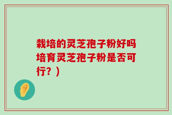 栽培的灵芝孢子粉好吗培育灵芝孢子粉是否可行？)