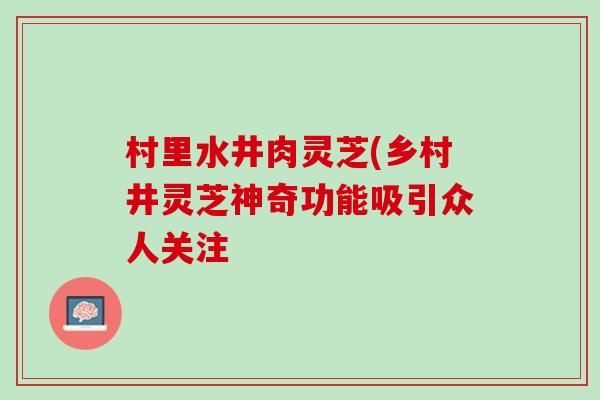 村里水井肉灵芝(乡村井灵芝神奇功能吸引众人关注 村里水井肉灵芝(乡村井灵芝神奇功能吸引众人关注