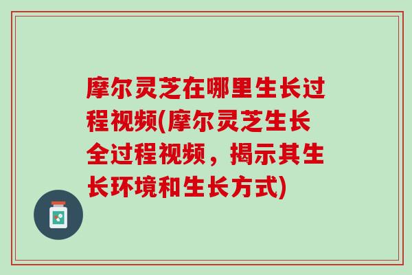 摩尔灵芝在哪里生长过程视频(摩尔灵芝生长全过程视频,揭示其生长环境和生长方式) 摩尔灵芝在哪里生长过程视频(摩尔灵芝生长全过程视频,揭示其生长环境和生长方式)