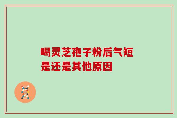 喝灵芝孢子粉后气短 是还是其他原因 喝灵芝孢子粉后气短 是还是其他原因