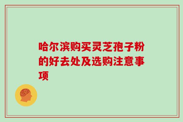 哈尔滨购买灵芝孢子粉的好去处及选购注意事项 哈尔滨购买灵芝孢子粉的好去处及选购注意事项