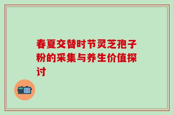 春夏交替时节灵芝孢子粉的采集与养生价值探讨 春夏交替时节灵芝孢子粉的采集与养生价值探讨