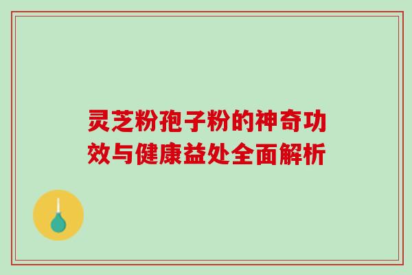 灵芝粉孢子粉的神奇功效与健康益处全面解析