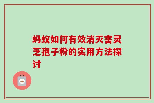 蚂蚁如何有效消灭害灵芝孢子粉的实用方法探讨 蚂蚁如何有效消灭害灵芝孢子粉的实用方法探讨
