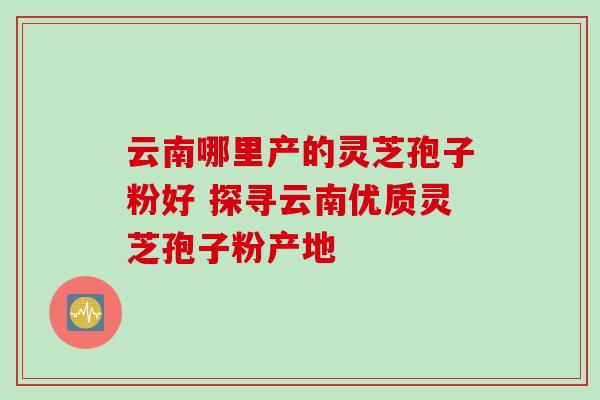 云南哪里产的灵芝孢子粉好 探寻云南优质灵芝孢子粉产地 云南哪里产的灵芝孢子粉好 探寻云南优质灵芝孢子粉产地