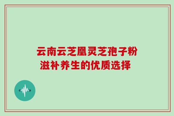 云南云芝凰灵芝孢子粉 滋补养生的优质选择 云南云芝凰灵芝孢子粉 滋补养生的优质选择